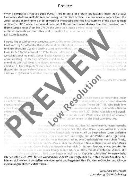 Swing is a good thing Jazz Sonatina for Piano 羅森布拉特．亞歷山大 搖擺樂 爵士音樂小奏鳴曲鋼琴 鋼琴獨奏 朔特版 | 小雅音樂 Hsiaoya Music