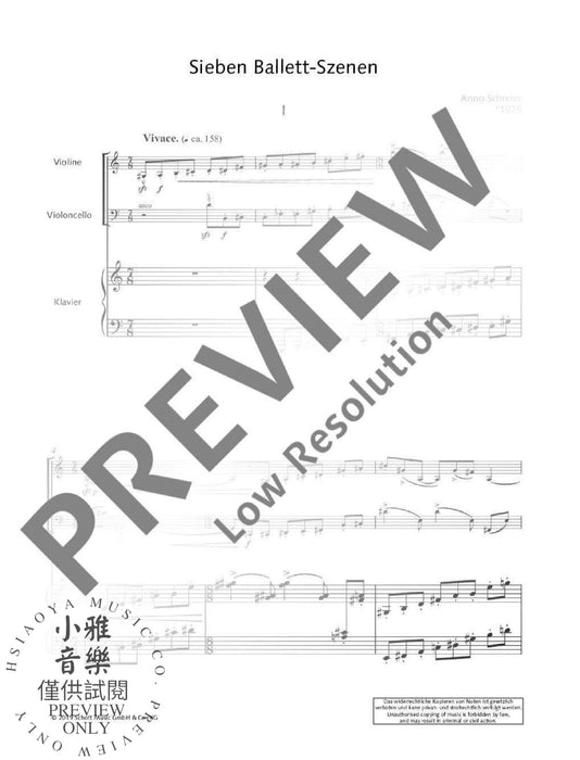 Seven ballet scenes for violin, violoncello and piano 鋼琴三重奏 芭蕾大提琴鋼琴 朔特版 | 小雅音樂 Hsiaoya Music