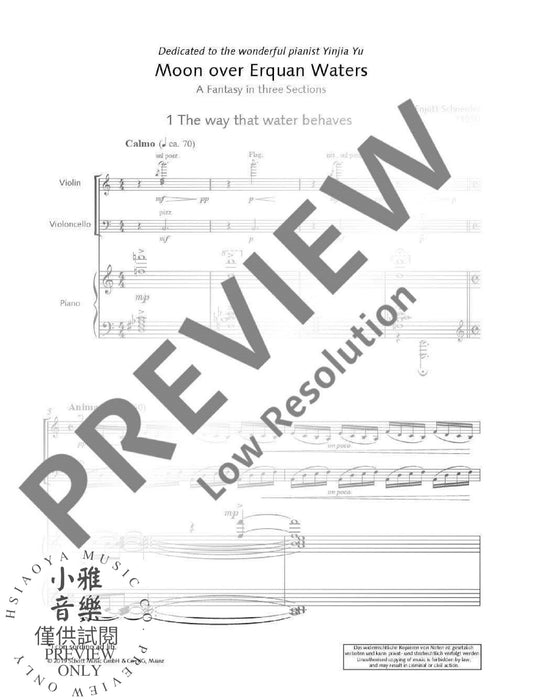 Moon over Erquan Waters 鋼琴三重奏 朔特版 | 小雅音樂 Hsiaoya Music