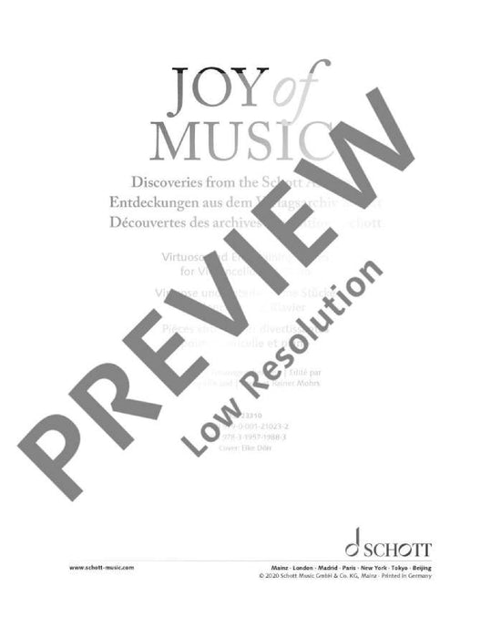 Joy of Music  Discoveries from the Schott Archives Virtuoso and Entertaining Pieces for Cello and Piano 小品大提琴鋼琴 大提琴加鋼琴 朔特版 | 小雅音樂 Hsiaoya Music