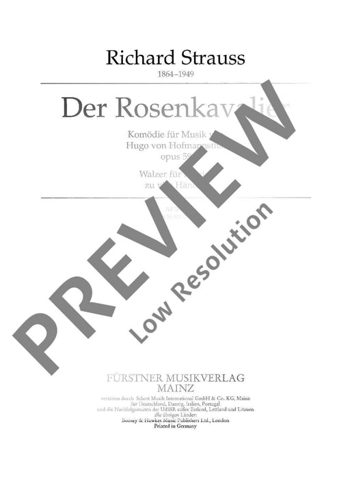 Der Rosenkavalier op. 59 Walzer 史特勞斯理查 玫瑰騎士 4手聯彈(含以上) | 小雅音樂 Hsiaoya Music