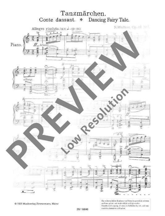 2 Märchen (Fairy Tales) op. 48 Nr. 1, Nr. 2 梅特納 童話故事 童話故事 鋼琴獨奏 齊默爾曼版 | 小雅音樂 Hsiaoya Music