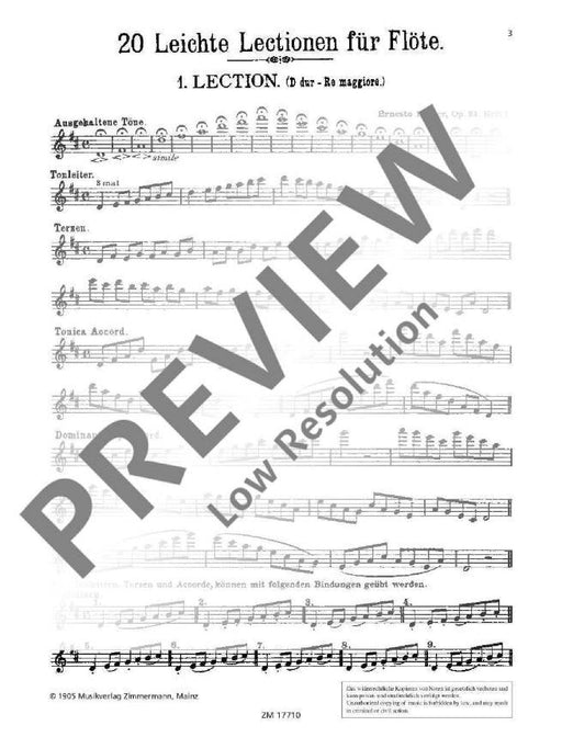 20 easy melodic progressive Exercises op. 93 Heft 1 in progressive difficulty 練習曲 長笛教材 齊默爾曼版 | 小雅音樂 Hsiaoya Music