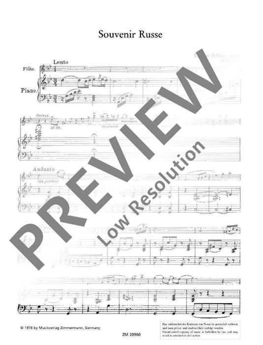 Souvenir Russe / Papillon op. 60 / op. 30 長笛加鋼琴 齊默爾曼版 | 小雅音樂 Hsiaoya Music
