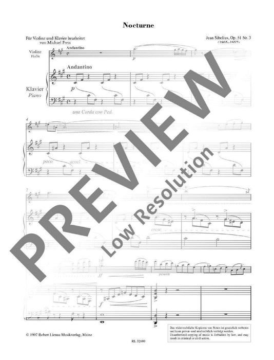 Nocturne op. 51/3 from Belshazzar (Suite) 西貝流士 夜曲 小提琴加鋼琴 | 小雅音樂 Hsiaoya Music