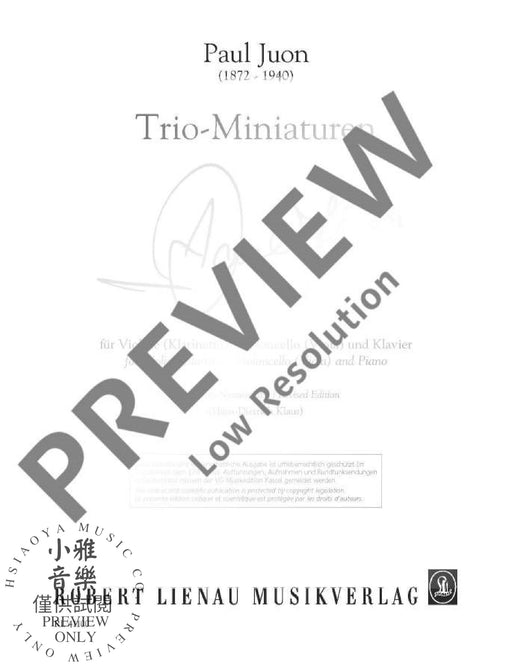 Trio Miniatures from op. 18 and op. 24 尤昂 鋼琴三重奏 | 小雅音樂 Hsiaoya Music
