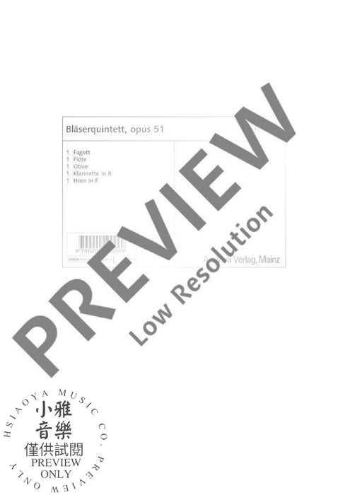 Wind quintet op. 51 木管五重奏 | 小雅音樂 Hsiaoya Music