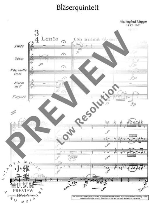 Wind quintet op. 51 木管五重奏 | 小雅音樂 Hsiaoya Music