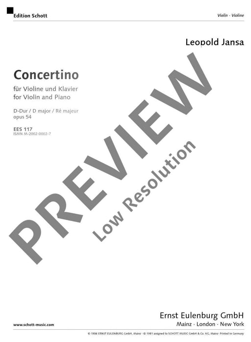 Concertino D Major op. 54 1.-3. position 小協奏曲大調 把位 小提琴加鋼琴 歐伊倫堡版 | 小雅音樂 Hsiaoya Music