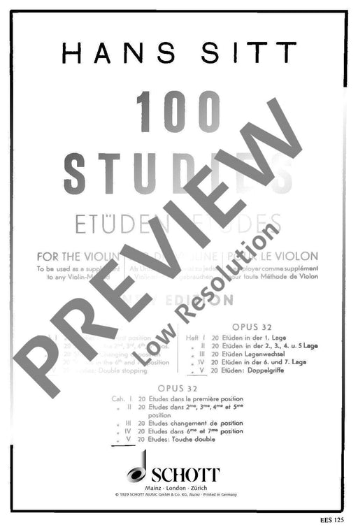 100 Studies op. 32 Heft 5 20 Studies: Double stopping 西特．漢斯 雙音 小提琴練習曲 歐伊倫堡版 | 小雅音樂 Hsiaoya Music