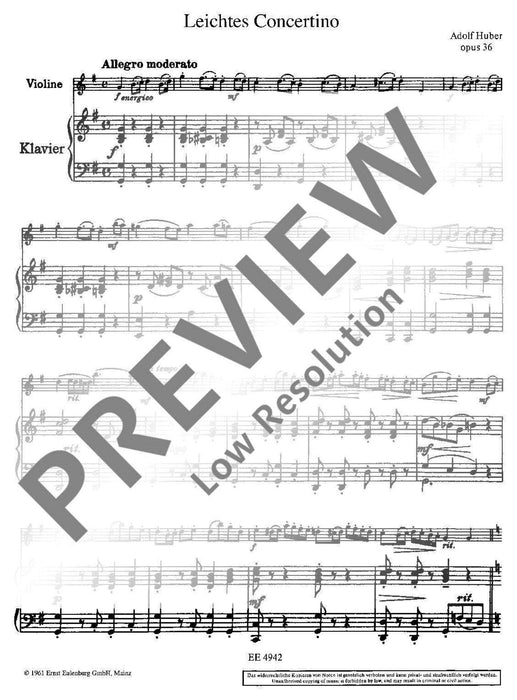 Leichtes Concertino G-Dur op. 36 in der 1. Lage 小協奏曲 小提琴加鋼琴 歐伊倫堡版 | 小雅音樂 Hsiaoya Music