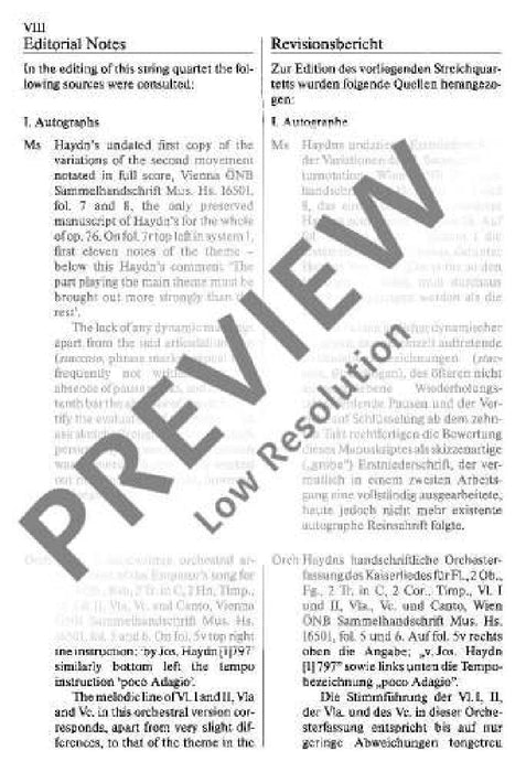 String Quartet C major, Emperor op. 76/3 Hob. III: 77 Erdödy-Quartet No. 3 海頓 弦樂四重奏大調 四重奏 總譜 歐伊倫堡版 | 小雅音樂 Hsiaoya Music