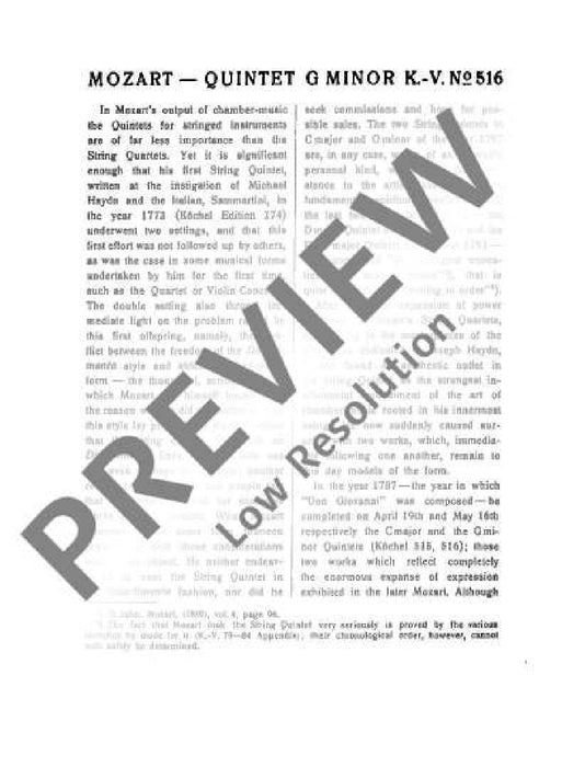 String Quintet G minor KV 516 莫札特 弦樂五重奏小調 總譜 歐伊倫堡版 | 小雅音樂 Hsiaoya Music