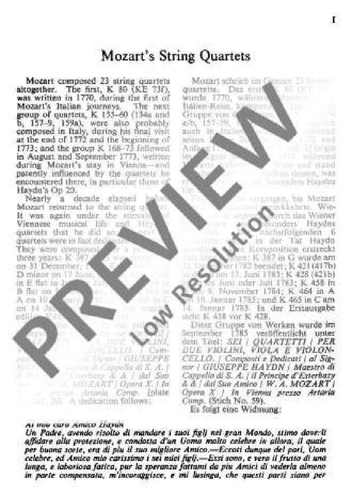 Strinq Quartet D major KV 499 莫札特 四重奏大調 總譜 歐伊倫堡版 | 小雅音樂 Hsiaoya Music