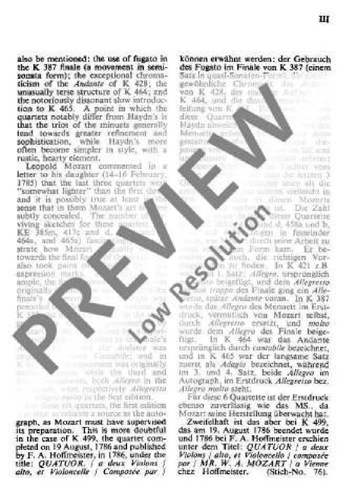 Strinq Quartet D major KV 499 莫札特 四重奏大調 總譜 歐伊倫堡版 | 小雅音樂 Hsiaoya Music