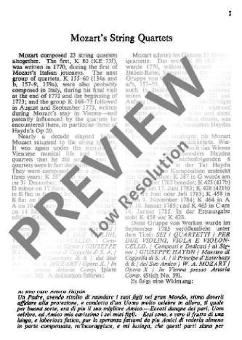 String Quartet D major KV 575 Prussian No. 1 莫札特 弦樂四重奏大調 總譜 歐伊倫堡版 | 小雅音樂 Hsiaoya Music