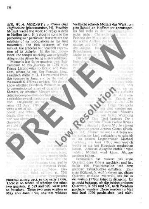 String Quartet D major KV 575 Prussian No. 1 莫札特 弦樂四重奏大調 總譜 歐伊倫堡版 | 小雅音樂 Hsiaoya Music