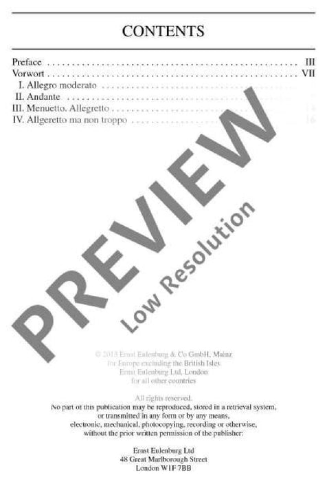 String Quartet D minor KV 421 莫札特 弦樂四重奏小調 總譜 歐伊倫堡版 | 小雅音樂 Hsiaoya Music