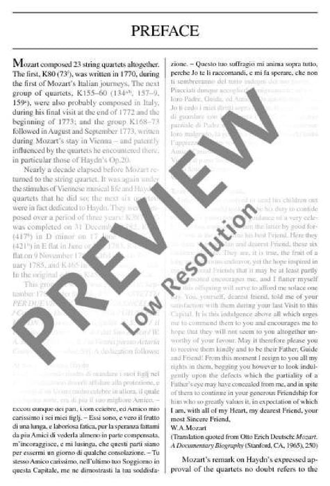 String Quartet D minor KV 421 莫札特 弦樂四重奏小調 總譜 歐伊倫堡版 | 小雅音樂 Hsiaoya Music