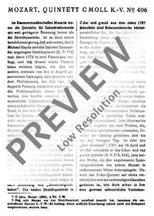 String Quintet C minor KV 406 arranged from Serenade No. 12 (K 388) 莫札特 弦樂五重奏小調 改編小夜曲 總譜 歐伊倫堡版 | 小雅音樂 Hsiaoya Music