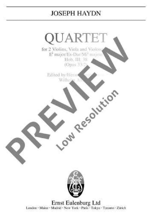 String Quartet Eb major op. 33/2 Hob. III: 38 Russisches / Jungfern-Quartett Nr. 2 海頓 弦樂四重奏大調 總譜 歐伊倫堡版 | 小雅音樂 Hsiaoya Music