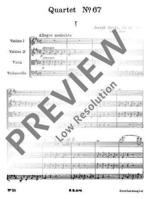 String Quartet D major, Lerchen op. 64/5 Hob. III: 63 Tost-Quartets II No. 1 海頓 弦樂四重奏大調 四重奏 總譜 歐伊倫堡版 | 小雅音樂 Hsiaoya Music