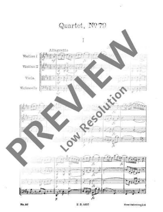 String Quartet D major, Celebrated Largo op. 76/5 Hob. III: 79 Erdödy-Quartet No. 5 海頓 弦樂四重奏大調 四重奏 總譜 歐伊倫堡版 | 小雅音樂 Hsiaoya Music