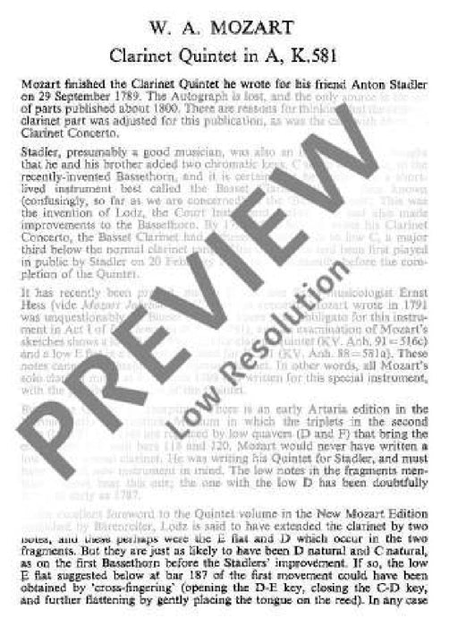 Quintet A major KV 581 莫札特 五重奏大調 總譜 歐伊倫堡版 | 小雅音樂 Hsiaoya Music