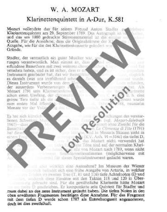 Quintet A major KV 581 莫札特 五重奏大調 總譜 歐伊倫堡版 | 小雅音樂 Hsiaoya Music