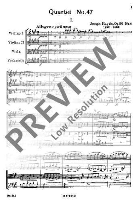 String Quartet F# minor op. 50/4 Hob. III: 47 Prussian Quartet No. 4 海頓 弦樂四重奏小調 四重奏 總譜 歐伊倫堡版 | 小雅音樂 Hsiaoya Music