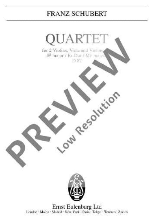Quartet Eb major op. 125/1 D 87 舒伯特 四重奏大調 總譜 歐伊倫堡版 | 小雅音樂 Hsiaoya Music