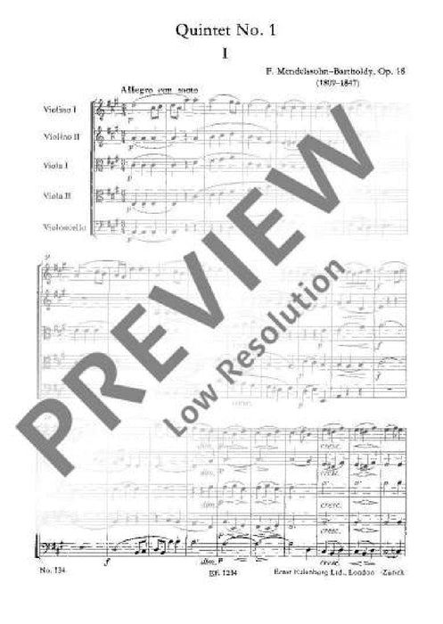 String Quintet A major op. 18 孟德爾頌．菲利克斯 弦樂五重奏大調 總譜 歐伊倫堡版 | 小雅音樂 Hsiaoya Music