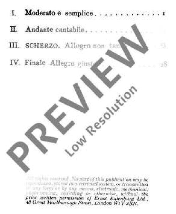 String Quartet No. 1 D major op. 11 CW 90 柴科夫斯基．彼得 弦樂四重奏 大調 總譜 歐伊倫堡版 | 小雅音樂 Hsiaoya Music