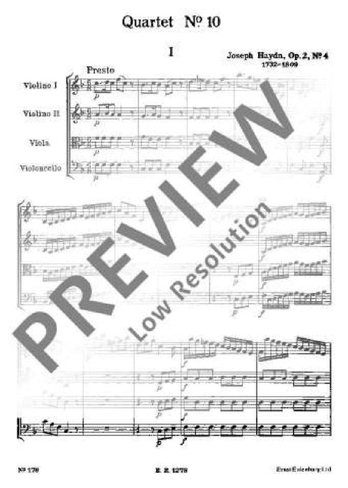 String Quartet F major op. 2/4 Hob. III: 10 海頓 弦樂四重奏大調 總譜 歐伊倫堡版 | 小雅音樂 Hsiaoya Music