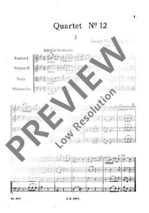 String Quartet Bb major op. 2/6 Hob. III: 12 海頓 弦樂四重奏大調 總譜 歐伊倫堡版 | 小雅音樂 Hsiaoya Music