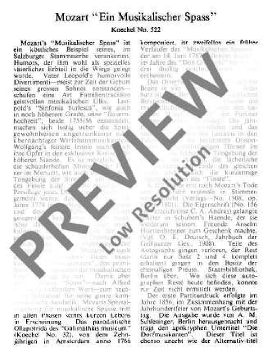 A Musical Joke F major KV 522 Dorfmusikanten-Sextett 莫札特 大調 總譜 歐伊倫堡版 | 小雅音樂 Hsiaoya Music