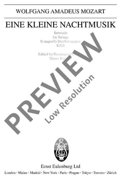 Eine kleine Nachtmusik KV 525 Serenade G major 莫札特 弦樂小夜曲 小夜曲大調 總譜 歐伊倫堡版 | 小雅音樂 Hsiaoya Music
