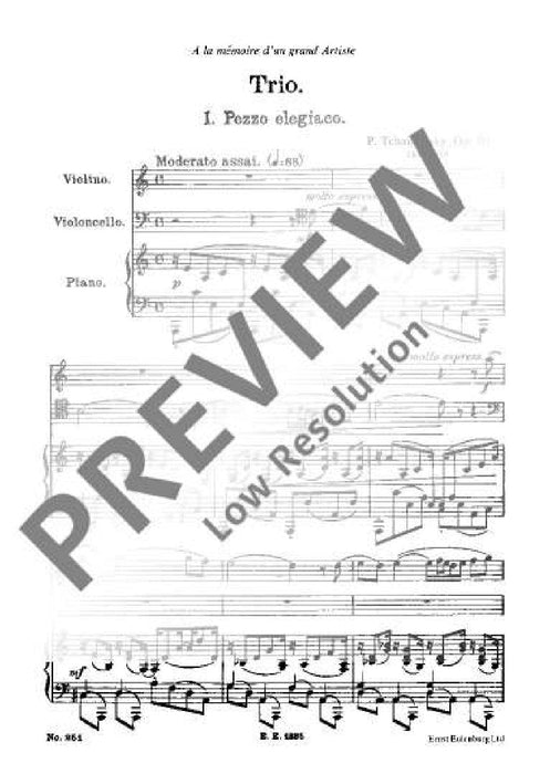 Piano Trio A minor op. 50 CW 93 柴科夫斯基．彼得 鋼琴三重奏小調 總譜 歐伊倫堡版 | 小雅音樂 Hsiaoya Music