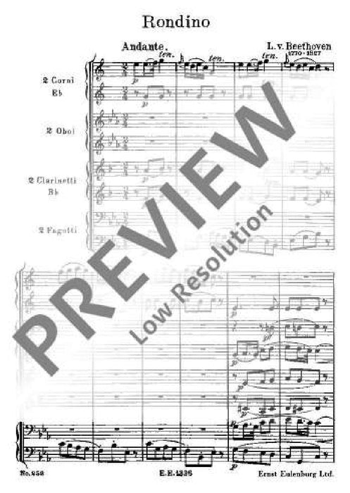 Rondino Eb major op. posth. WoO 25 貝多芬 大調 總譜 歐伊倫堡版 | 小雅音樂 Hsiaoya Music