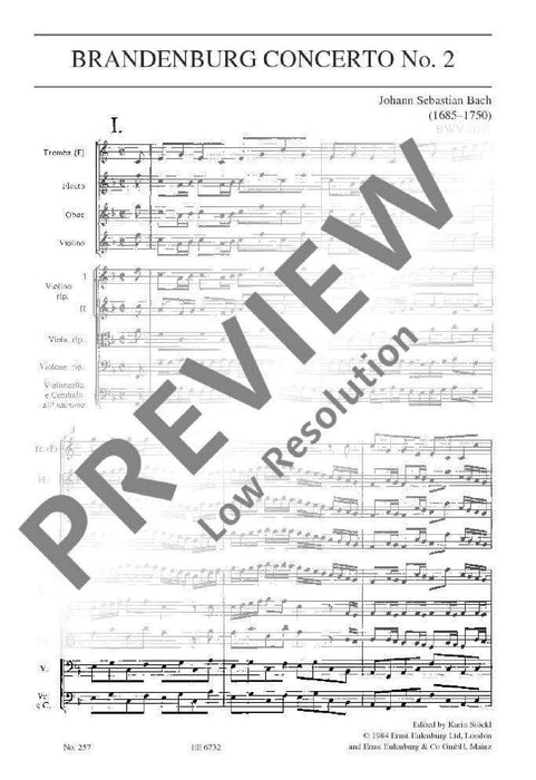 Brandenburg Concerto No. 2 F major BWV 1047 巴赫約翰‧瑟巴斯提安 布蘭登堡協奏曲 大調 總譜 歐伊倫堡版 | 小雅音樂 Hsiaoya Music