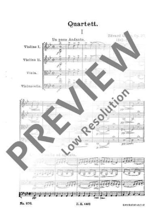 String Quartet G minor op. 27 葛利格 弦樂四重奏小調 總譜 歐伊倫堡版 | 小雅音樂 Hsiaoya Music
