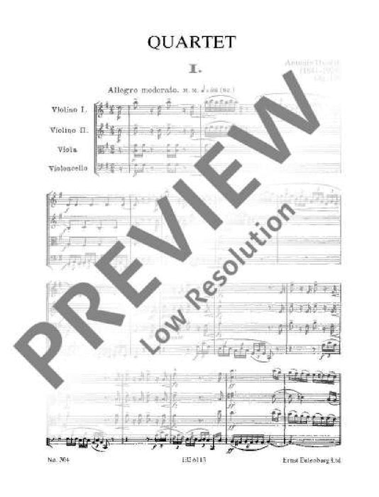 String Quartet G major op. 106 B 192 德弗札克 弦樂四重奏大調 總譜 歐伊倫堡版 | 小雅音樂 Hsiaoya Music