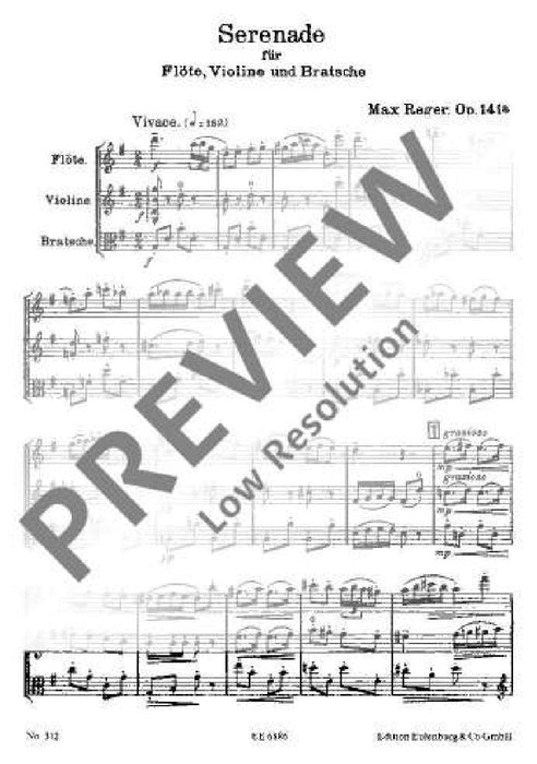 Trio G major op. 141a Serenade 雷格馬克斯 三重奏大調 小夜曲 總譜 歐伊倫堡版 | 小雅音樂 Hsiaoya Music
