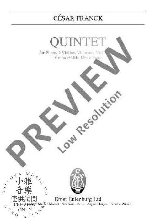 Piano Quintet F minor 鋼琴五重奏小調 歐伊倫堡版 | 小雅音樂 Hsiaoya Music