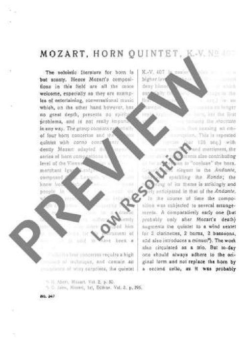 Quintet Eb major KV 407 莫札特 五重奏大調 總譜 歐伊倫堡版 | 小雅音樂 Hsiaoya Music