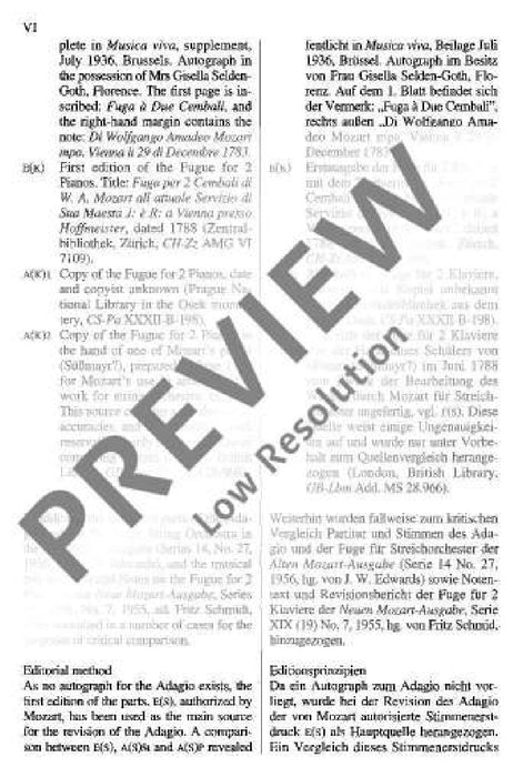 Adagio and Fugue C minor KV 546 莫札特 慢板復格曲小調 總譜 歐伊倫堡版 | 小雅音樂 Hsiaoya Music