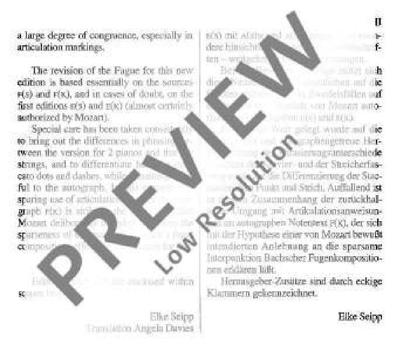 Adagio and Fugue C minor KV 546 莫札特 慢板復格曲小調 總譜 歐伊倫堡版 | 小雅音樂 Hsiaoya Music