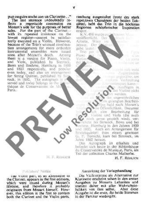 Trio Eb major KV 498 Kegelstatt-Trio 莫札特 三重奏大調 三重奏 總譜 歐伊倫堡版 | 小雅音樂 Hsiaoya Music