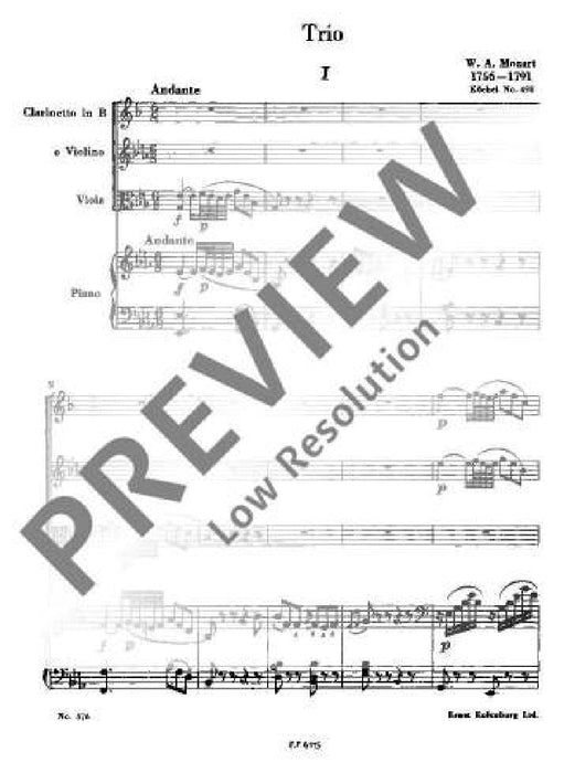 Trio Eb major KV 498 Kegelstatt-Trio 莫札特 三重奏大調 三重奏 總譜 歐伊倫堡版 | 小雅音樂 Hsiaoya Music
