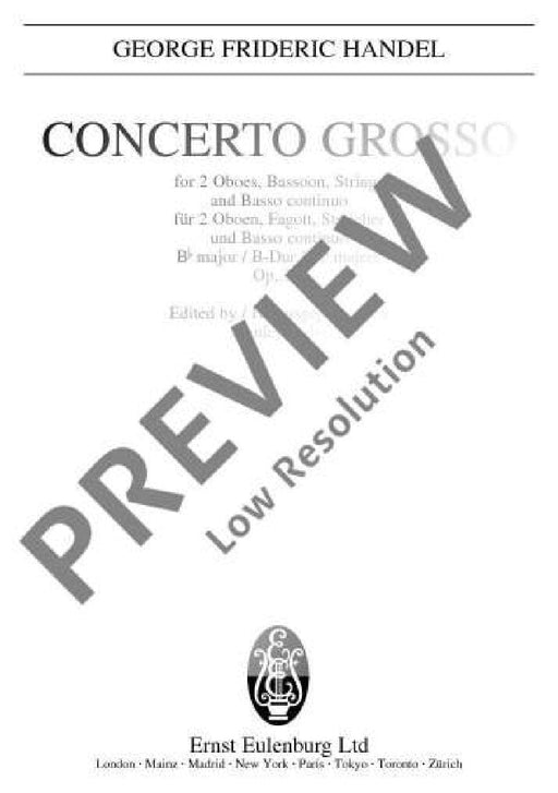 Concerto grosso Bb major op. 3/2 HWV 313 Oboe Concerto 韓德爾 大協奏曲大調 雙簧管協奏曲 總譜 歐伊倫堡版 | 小雅音樂 Hsiaoya Music